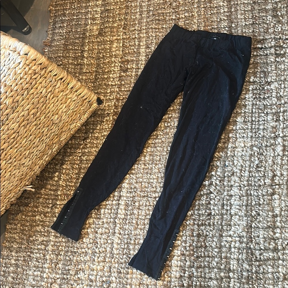 David Lerner DL Ankle Clasp Black Leggings Size XS
